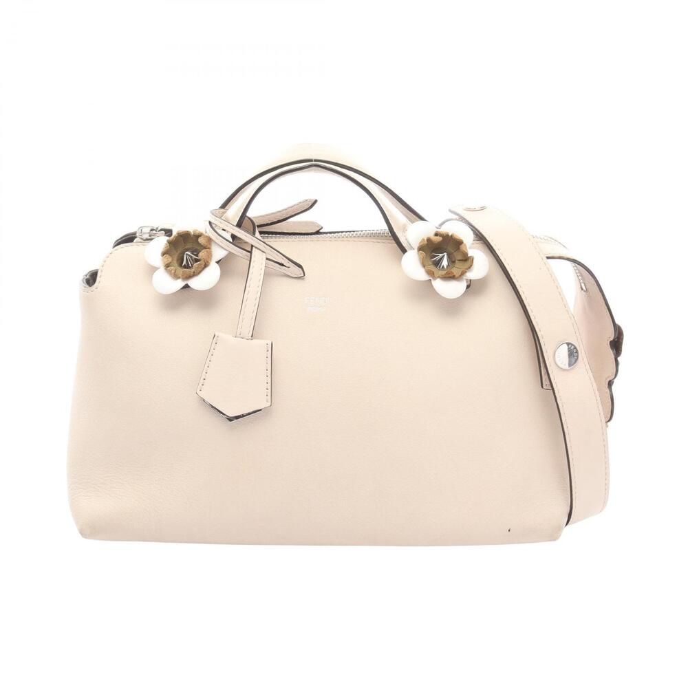 Fendi BY THE WAY Flower Handbag Leather Ivory White